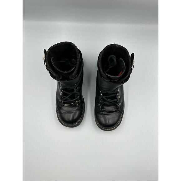 Harley Davidson Double Buckle Leather Lace Up Combat Riding Boot Womens Size 6 - Picture 4 of 14